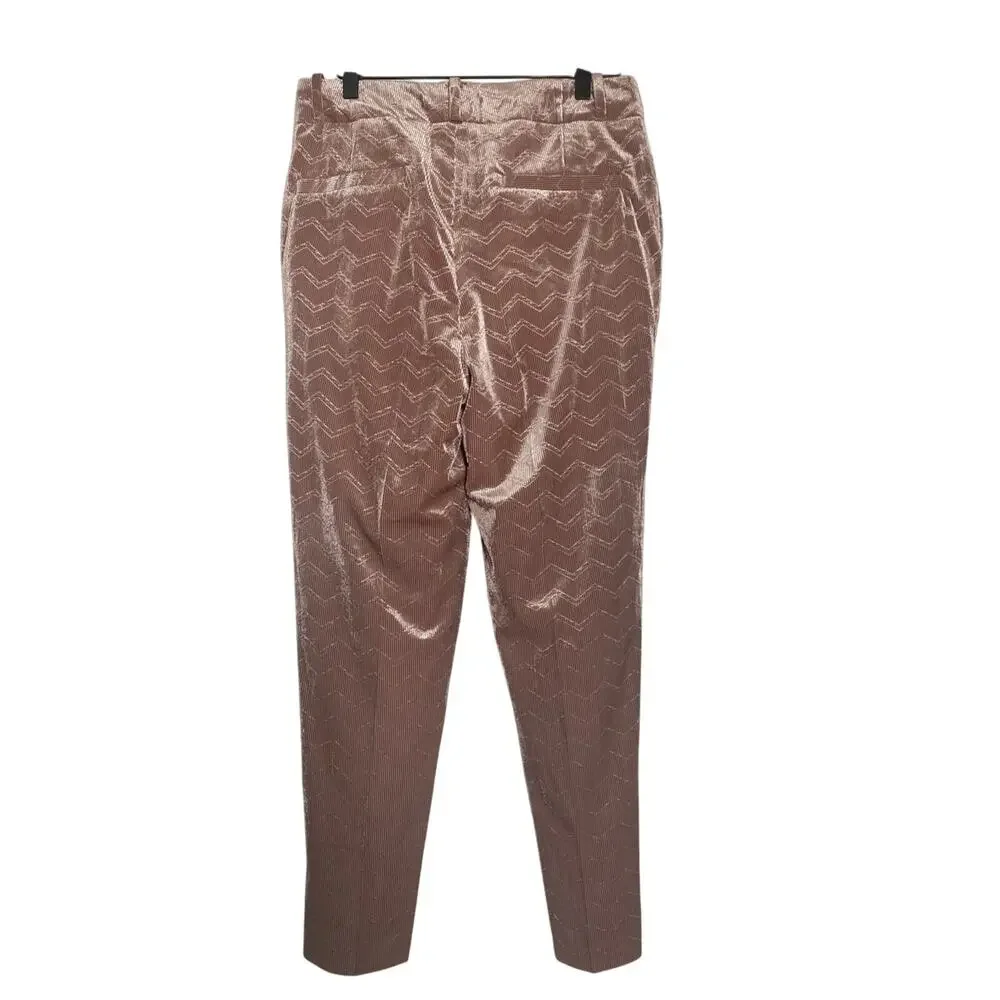 Asos Stretch Courduroy Unisex Beige Pants With Chevron Design Size 28